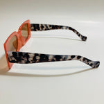 womens orange black and brown square sunglasses