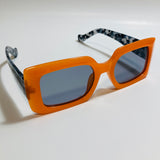 womens orange and black square sunglasses