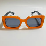 womens orange and black square sunglasses