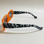 womens orange and black square sunglasses