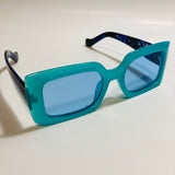 womens blue and black square sunglasses