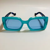 womens blue and black square sunglasses