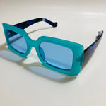 womens blue and black square sunglasses