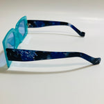 womens blue and black square sunglasses