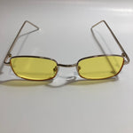 mens and womens gold and yellow square sunglasses