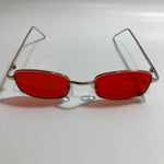mens and womens gold and red square sunglasses