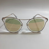 womens gold and green mirrored sunglasses