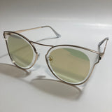 womens gold and green mirrored sunglasses