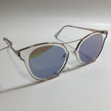 womens gold and blue mirrored sunglasses