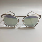 womens gold and blue mirrored sunglasses