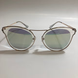 womens gold and blue mirrored sunglasses