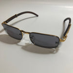 mens and womens black and gold square sunglasses 
