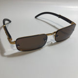 mens and womens brown and gold square sunglasses 