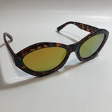 womens brown and green mirrored cat eye sunglasses