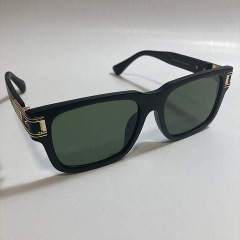 mens and womens black and green square gazelle sunglasses
