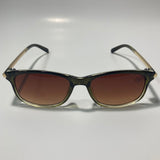 mens and womens green gold and brown square sunglasses