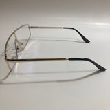 mens and womens gold and clear square futuristic sunglasses