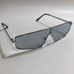 mens and womens silver and gray square futuristic sunglasses
