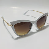 womens white and brown cat eye sunglasses