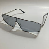 mens and womens silver and gray square futuristic sunglasses