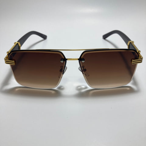 womens brown and gold aviator sunglasses