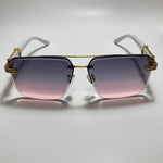 womens white pink and gold mirrored aviator sunglasses