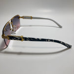 womens white pink and gold mirrored aviator sunglasses