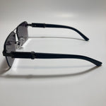 womens black and blue mirrored aviator sunglasses