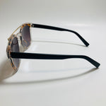 mens and womens clear black and blue mirrored round sunglasses with crossbar 