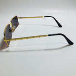 Mens and womens gold sunglasses with black lenses