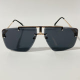 black and gold mens and womens square aviator sunglasses