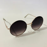 womens black and gold oversize round sunglasses