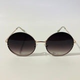 womens black and gold oversize round sunglasses