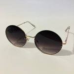 womens black and gold oversize round sunglasses