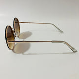 womens brown and gold oversize round sunglasses