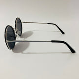 womens black and silver oversize round sunglasses