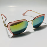 womens pink and green cat eye sunglasses with mirror lenses