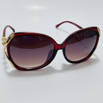 womens red and gold oversize sunglasses