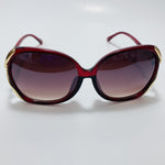 womens red and gold oversize sunglasses