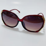 womens red and gold oversize sunglasses