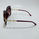 womens red and gold oversize sunglasses