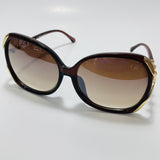 womens brown and gold oversize sunglasses