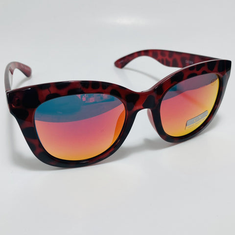 womens red mirrored square sunglasses