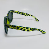 womens green and blue mirrored square sunglasses