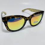 womens yellow mirrored square sunglasses