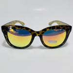 womens yellow mirrored square sunglasses