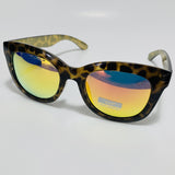 womens yellow mirrored square sunglasses