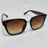 brown square womens sunglasses with brown lenses 