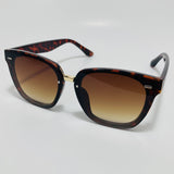 brown square womens sunglasses with brown lenses