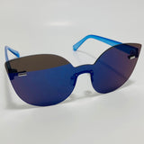 womens blue mirrored cat eye sunglasses